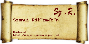 Szanyi Rézmán névjegykártya